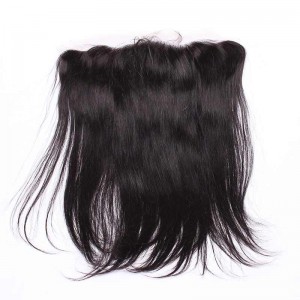 Natural Color Silky Straight Indian Remy Hair Lace Frontal Closure 13x4inches