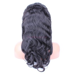 Natural Color Body wave Brazilian Virgin Human Hair Glueless Full Lace Wigs