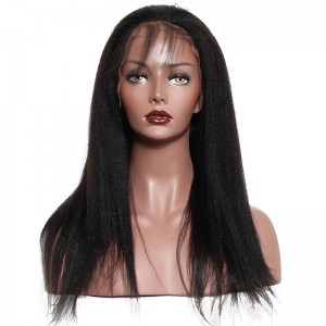 Pre-Plucked Natural Hair Line Lace Front Ponytail Wigs Brazilian Wigs 150% Density Wigs Italian Yaki
