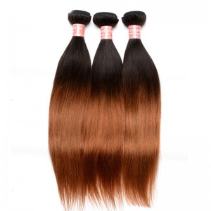 Silk Straight 1B/30 Ombre Color Brazilian Virgin Human Hair Weave 4 Bundles