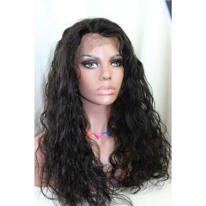 Natural Color Unprocessed Peruvian Virgin 100% Human Hair Body Wave Full Lace Wigs