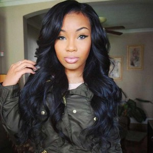Indian Remy Human Hair Wigs Body Wave Natural Color Silk Top Lace Wigs