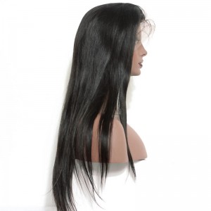 Brazilian Wigs Pre-Plucked Natural Hair Line 150% Density Wigs Silk Straight Lace Front Ponytail Wigs