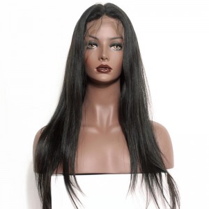 Brazilian Wigs Pre-Plucked Natural Hair Line 150% Density Wigs Silk Straight Lace Front Ponytail Wigs