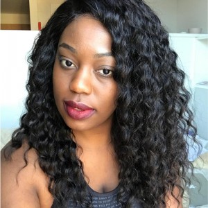 250% Density Wig Pre-Plucked Natural Hair Line Loose Curly Indian Lace Wigs with Baby Hair for Black Women