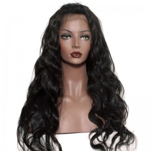 Unprocessed Natural Color 100% Brazilian Virgin Human Hair Body Wave Full Lace Wigs