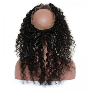 360 Lace Frontal Wigs Deep Wave Natural Hairline Brazilian Virgin Hair 360 Lace Band Closure