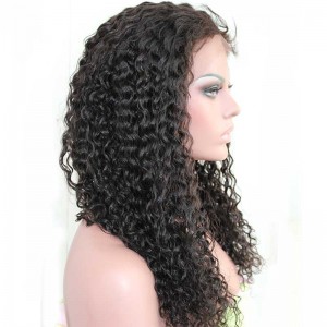 Loose Wave Peruvian Virgin Human Hair Glueless Full Lace Wigs Natural Color