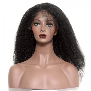 360 Circular Lace Wigs Afro Kinky Curly Brazilian Full Lace Human Hair Wigs Natural Hair Line 180% Density