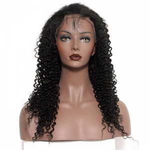 Natural Color High Quality 100% Brazilian Virgin Human Hair Wig Kinky Curly Lace Front Wigs