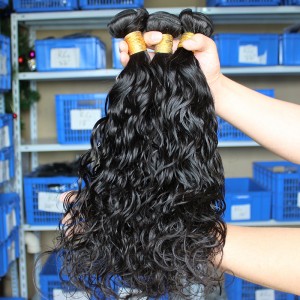 Natural Color Peruvian Virgin Human Hair Water Wet Wave Hair Weave 3 Bundles