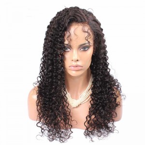 Brazilian Virgin Human Hair Wig Natural Color Kinky Curly Lace Front Wigs