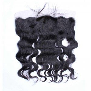  Natural Color Body Wave Brazilian Virgin Hair Silk Base Lace Frontal Closure 13x4inches