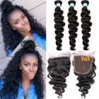 Brazilian Hair Weave Bundles With Closure 8A Loose Wave With Closure 3 Bundles Honey Queen Hair Products With Closure Bundle