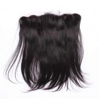 Natural Color Silky Straight Indian Remy Hair Lace Frontal Closure 13x4inches