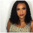 Natural Color Unprocessed Indian Remy 100% Human Hair Curly Wave Full Lace Wigs