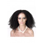 Natural Color Unprocessed Peruvian Virgin 100% Human Hair Afro Kinky Curly Full Lace Wigs