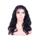 Natural Color Body wave Peruvian Virgin Human Hair Glueless Full Lace Wigs