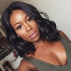250% Density Short Human Hair Wigs 10A Wavy Glueless Brazilian Body Wave Lace Front Bob Wigs With Baby Hair For Black Women