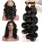 360 Frontal Closure With 3 Bundles Body Wave 9A Brazilian Virgin Hair 360 Lace Band Frontal Closure