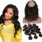 360 Frontal Closure With 3 Bundles Body Wave Brazilian Virgin Hair 360 Lace Band with Cap