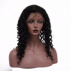 Natural Black Color Deep Wave Peruvian Virgin Human Hair Full Lace Wigs