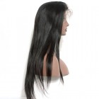 Lace Front Ponytail Wigs Peruvian Wigs Pre-Plucked Natural Hair Line 150% Density Wigs Silk Straight