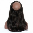 Silk Straight 360 Lace Frontal Closure Pre Plucked Brazilian Virgin Hair Lace Frontal 22.5*4*2