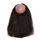 Kinky Straight 360 Lace Frontal Closure Pre Plucked Brazilian Virgin Hair Lace Frontal Natural Hairline 22.5*4*2