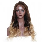 T4/27 Colorful 250% Density Lace Front Wigs With Baby Hair Pre Plucked Brazilian Virgin Human Hair Wigs Bleached Knots
