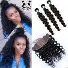 Silk Base Frontal With Bundles 7A Loose Wave Brazilian Virgin Hair With Frontal Closure Bundle Lace Frontal Closure With Bundles