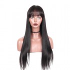 360 lace Frontal Wig With Bang Pre Plucked With Baby Hair Straight Brazilian Lace Human Hair Wig Natural Hair 