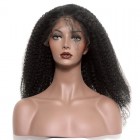 Natural Color Brazilian Virgin Human Hair Afro Kinky Curly Wig Lace Front Wigs