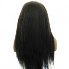 Kinky Straight Lace Front Human Hair Wigs Mongolian Virgin Hair Natural Color