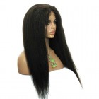 Kinky Straight Malaysian Virgin Hair Full Lace Human Hair Wigs Natural Color