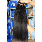 Natural Color Peruvian Virgin Human Hair Weave Yaki Straight 4pcs Bundles 