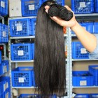 Malaysian Virgin Human Hair Natural Color Yaki Straight Hair Weave 3pcs Bundles
