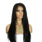 Natural Color Silk Straight 100% Brazilian Virgin Human Hair Wig Lace Front Wigs