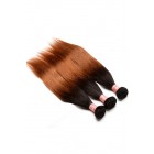 Brazilian Virgin Human Hair Ombre Hair Weave Color 1b/#30 Silky Straight 3 Bundles