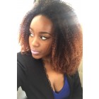 Mongolian Afro Kinky Curly Virgin Human Hair Weave Natural Color 3 Bundles