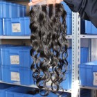 European Virgin Hair Water Wet Wave Free Part Lace Closure 4x4inches Natural Color