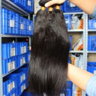 Malaysian Virgin Human Hair Extensions Weave Yaki Straight 4 Bundles Natural Color