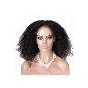 Natural Color Unprocessed Peruvian Virgin 100% Human Hair Afro Kinky Curly Full Lace Wigs