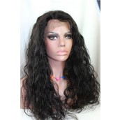 Natural Color Unprocessed Peruvian Virgin 100% Human Hair Body Wave Full Lace Wigs