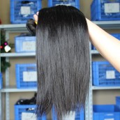 Natural Color Silk Straight Peruvian Virgin Human Hair Weave 3 Bundles