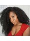 Natural Color Unprocessed Peruvian Virgin 100% Human Hair Kinky Curly Full Lace Wigs