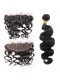 Natural Color Body Wave Brazilian Virgin Hair Lace Frontal Free Part With 3pcs Weaves