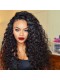 Natural Black Color Water Wave Peruvian Virgin Human Hair Full Lace Wigs