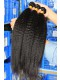 Kinky Straight Mongolian Virgin Human Hair Weaves 3 Bundles Natural Color 