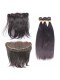 Natural Color Silky Straight Malaysian Virgin Hair Lace Frontal Closure With 3Pcs Hair Bundles